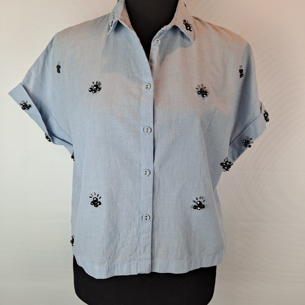 Zara Basic Crop Top with Beading
